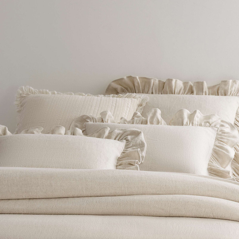 Wilton Ruffle Sham, Natural, Euro