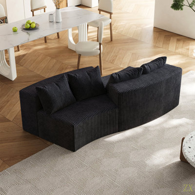 Canapé modulaire incurvé en velours Corduroy