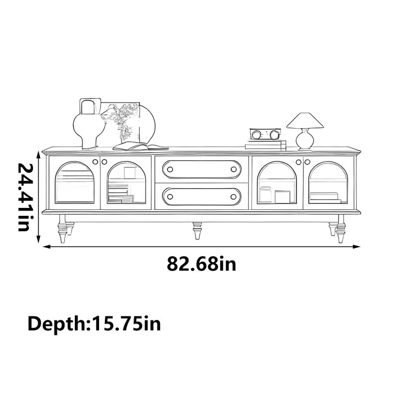Meuble télé populaire américain, 82.68"