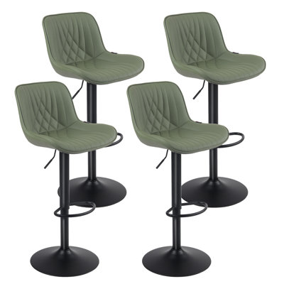 Tabouret de bar pivotant à hauteur réglable et tabouret de bar en cuir végétalien