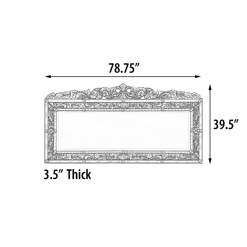 Monumental Venetian 78.75" Grand Glass Wall Mirror