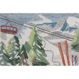 Powder Day Ski Hand-Tufted Recycled Polyester Indoor/Outdoor Accent Rug