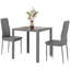 Table de cuisine rectangulaire en verre avec chaises, ensemble pour 2-1268954766