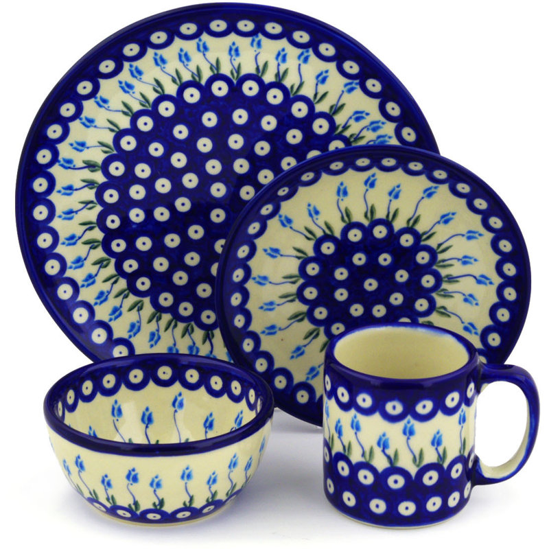 Handmade Stoneware Dinnerware Set 4 Piece