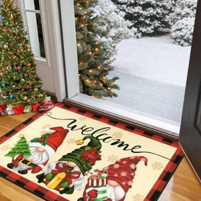 Christmas Machine Washable 32" X 48" Non-Slip Indoor Outdoor Doormat