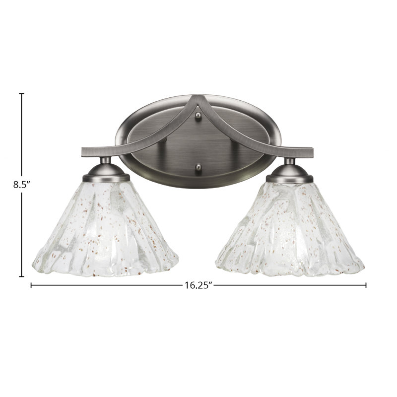 Zilo 2 Light Bath Bar Shown In Graphite Finish With 7" Italian Ice Glass, Italian Ice, Graphite