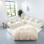 Canapé d'angle surdimensionné 5 places, bouclé blanc 124,3 po, style nuage moderne-891573945