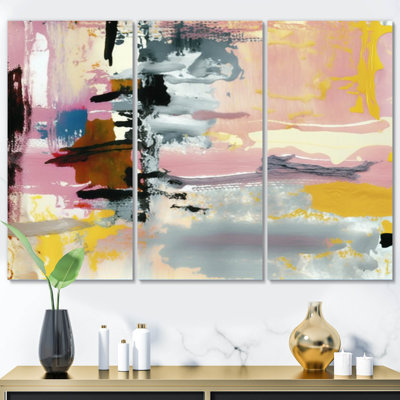 Contemporary Contemporary Abstract Expressionism On Canvas, reproduction de 3 pièces