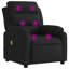  Fauteuil inclinable de massage en tissu noir (100% polyester), métal, contreplaqué