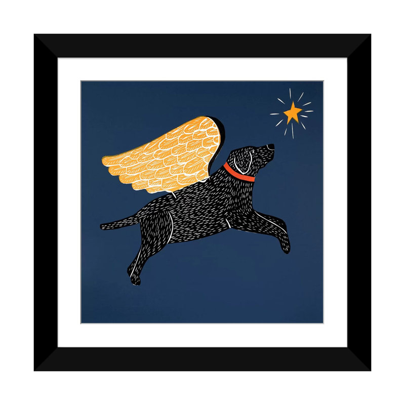 «Dreaming Black» par Stephen Huneck, impression sur toile tendue, H 24 po x l 24 po x P 1 po, Papier beaux-arts encadré noir