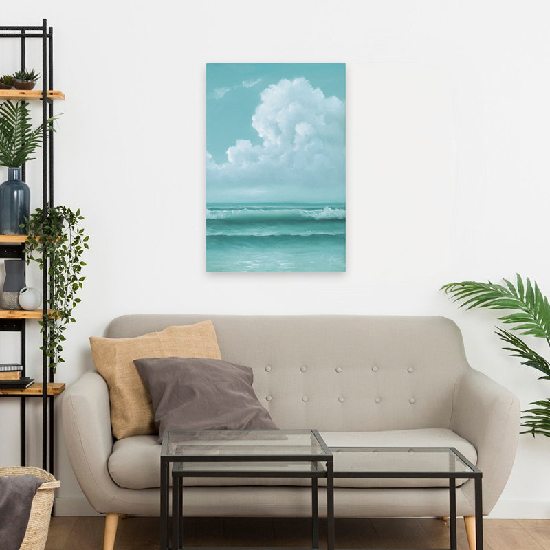 Soleil à travers l'eau - Paysage côtier, art océanique, H 24 po x l 16 po