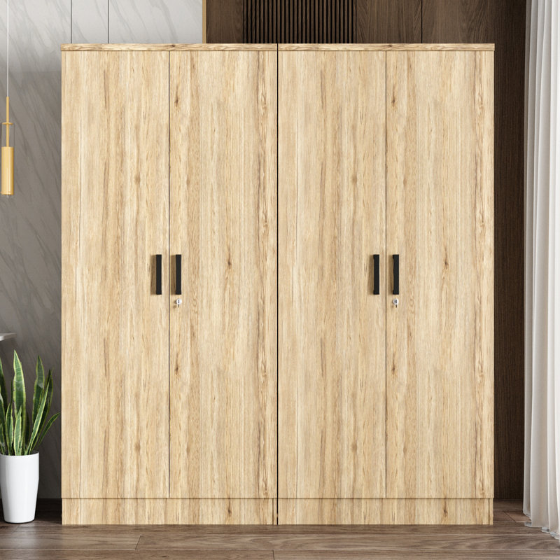 Double garde-robe avec 4 portes minces! , Chêne naturel