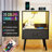 2 Pack Modern Nightstand With Charging Station, LED Light, And Adjustable Fabric Drawers For Enhanced Bedside Convenience-995464938