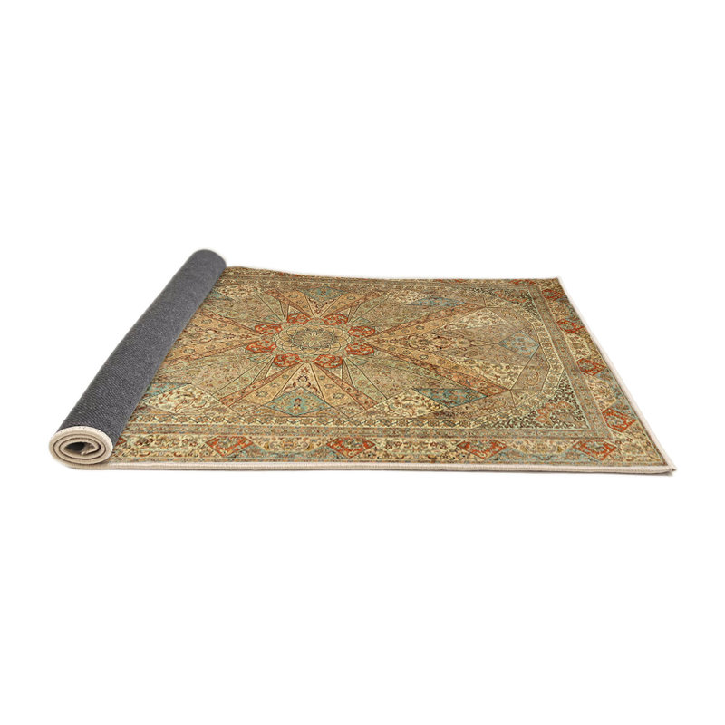 Tapis traditionnel beige / rouge par exemple, Rond 8 pi