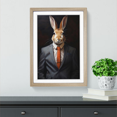 Rabbit in a Suit Painting No.2 - Framed Print