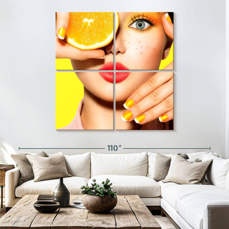 Beauté orange de la Navette, H 74 po x l 74 po