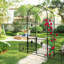 Arche de jardin, arche de jardin en métal avec barrière 79,5 "de large x 86,6 po de hauteur pour plantes grimpantes-116793889