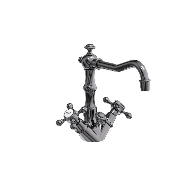 Chesterfield Single Hole Bathroom Faucet with Drain Assembly, Midnight Chrome