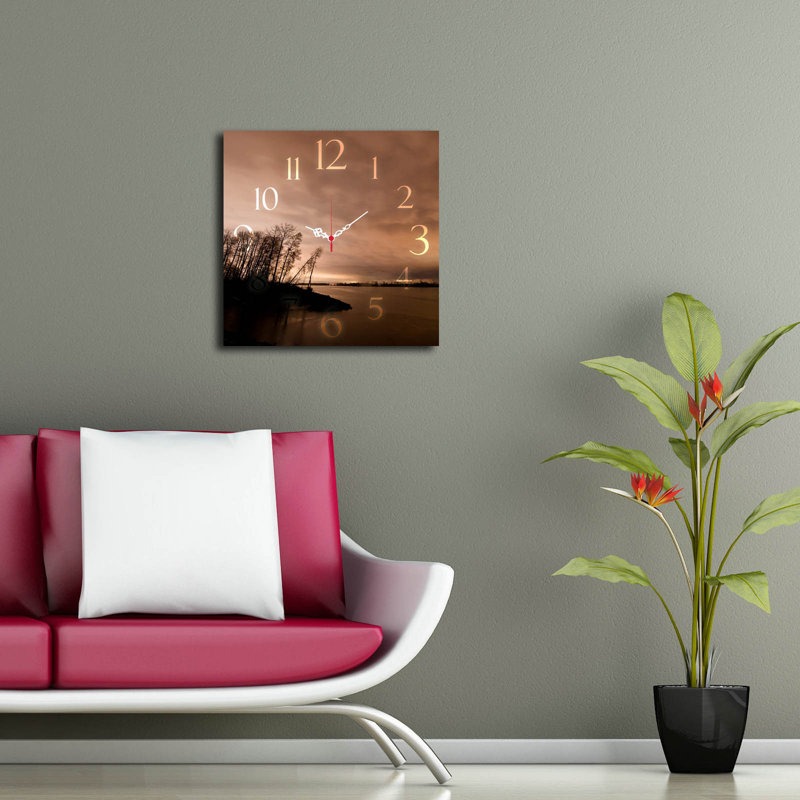 Horloge murale élégante 15,7 po x 15,7 po | 100% panneau de fibres à densité moyenne, épaisseur: 0,2 pouce | Décoration élégante pour le salon, la chambre à coucher et le bureau | Design moderne avec une esthétique minimaliste