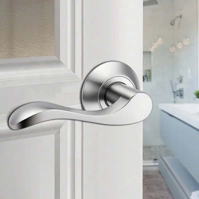 Poignée de porte à levier, poignées de porte intérieures en nickel mat pour poignées de porte de placard et de couloir