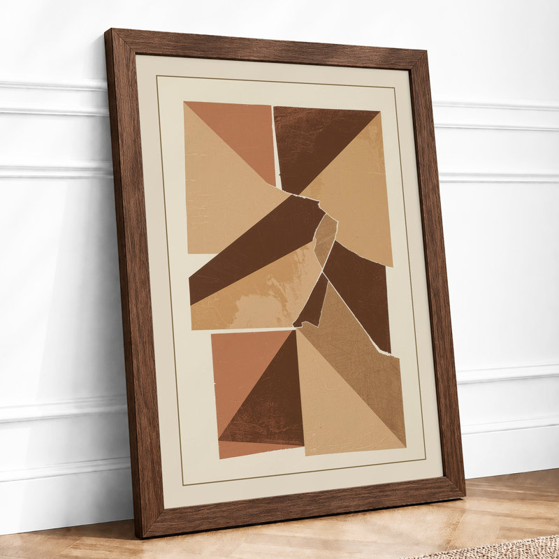 Earth Forms Geometric - Framed Print, A3 - 42.0 x 29.7 cm, Walnut