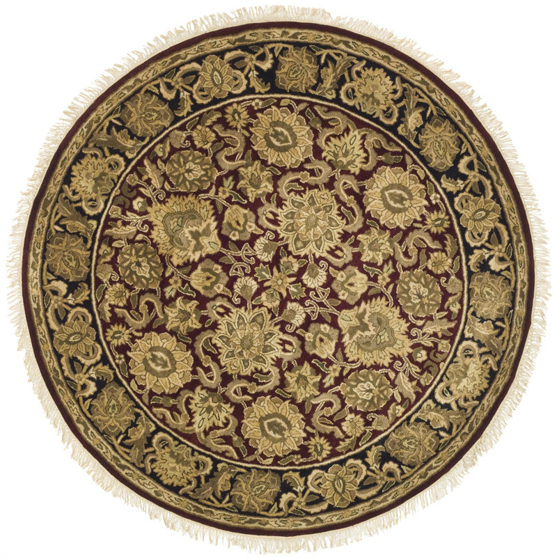 Tapis beige en laine touffeté à la main Audane, Rond 8 pi
