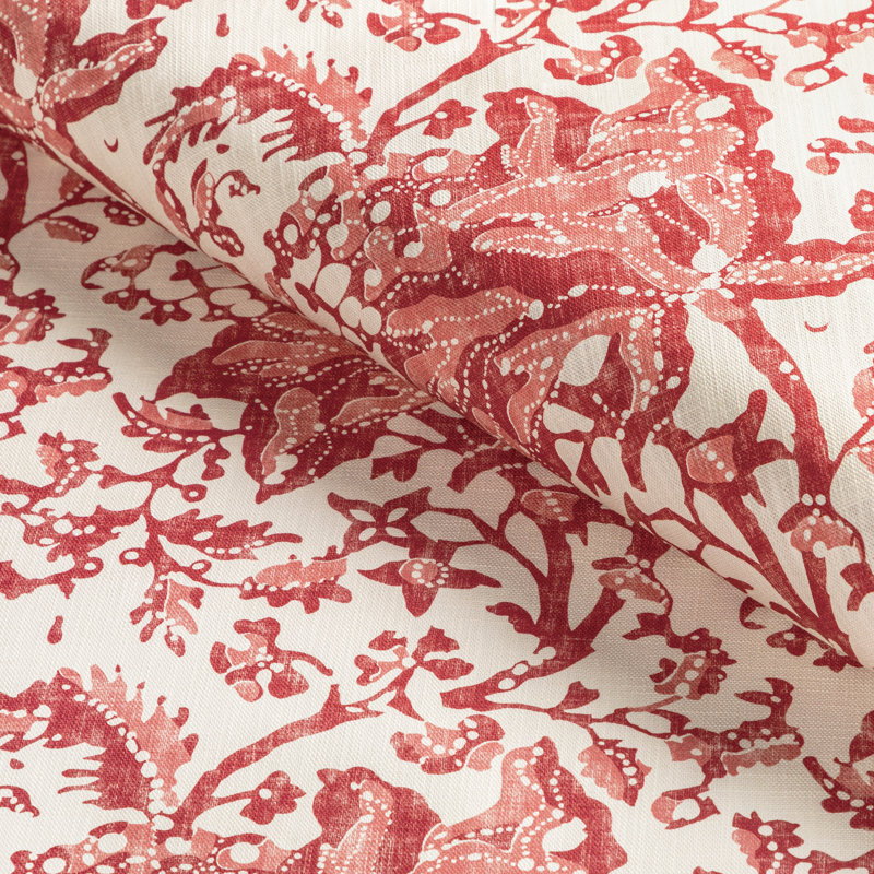 Manoir Weymouth Cotton Blend Performance Fabric, Red