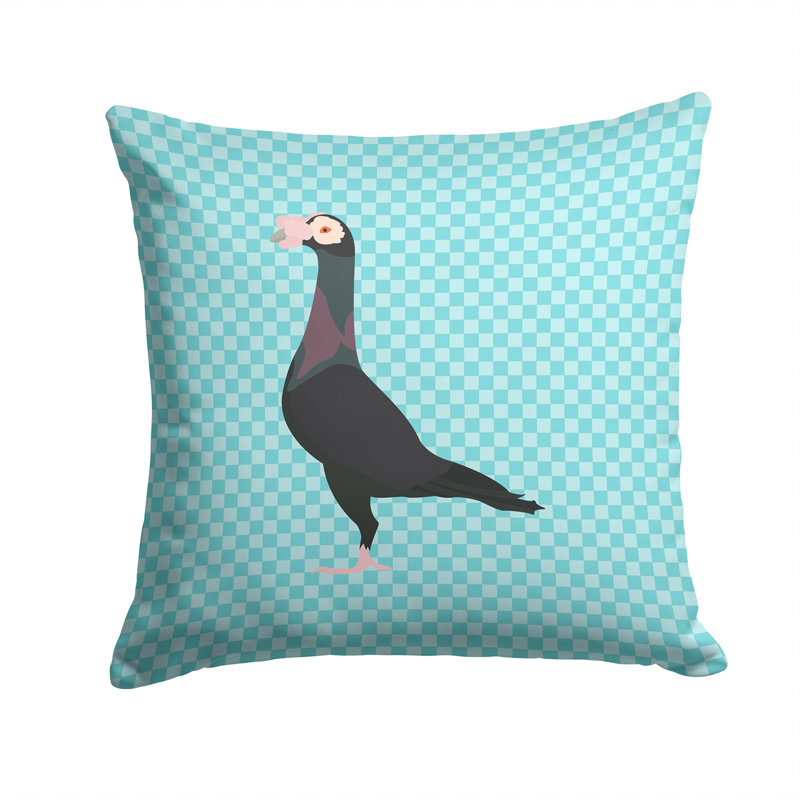 Coussin décoratif d’extérieur à vérifier english carrier, 14 po x 14 po, Bleu