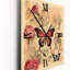 Illustration rétro d'un papillon rose romantique - Horloge murale animaux-99637497