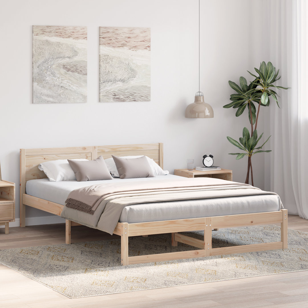 Bed Frame Solid Wood Durable Bed Frame