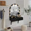 Meuble-lavabo flottant avec miroir et lumières tricolores, coiffeuse murale avec prise de courant, meuble-lavabo compact, grand rangement