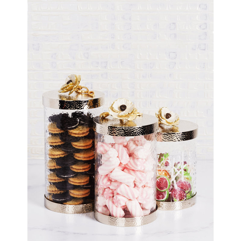 Anemone Canisters, 9.5" H x 5.25" W x 5.25" D