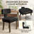 Modern T-Backrest Lambswool Fabric Upholstered Dining Chairs (Set of 2)-74767705