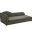 Espace de détente pour chien de taille moyenne et grande - conception moderne avec motif irrégulier, accoudoir simple, housse en lin respirant, pieds en plastique bas gris foncé, dimensions pour animaux de compagnie surdimensionnés de 55 po x 26 po x 18,5 po