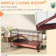 Maisonnette 48 po pour petits animaux - Maisonnette pour lapins et furets avec mangeoire, roues, plateforme, rampe rouge / noir L Sanctuary rouge + noir