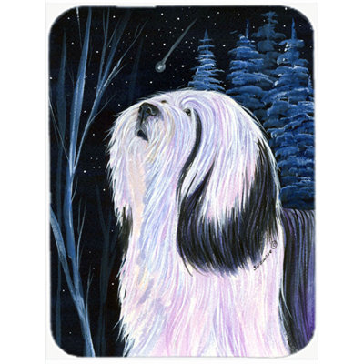 Planche à découper en verre trésors caroline Tibetan Terrier