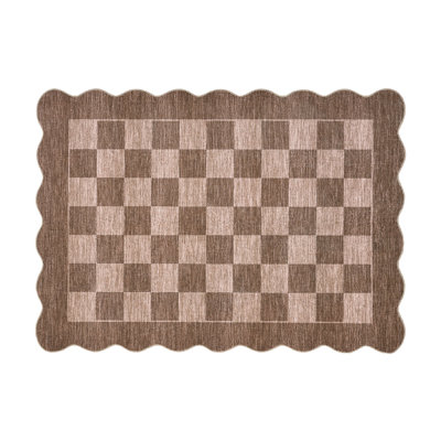 Tapis lavable, tapis à carreaux festonnés modernes, tapis imprimé, tapis de sol pliables pour salon