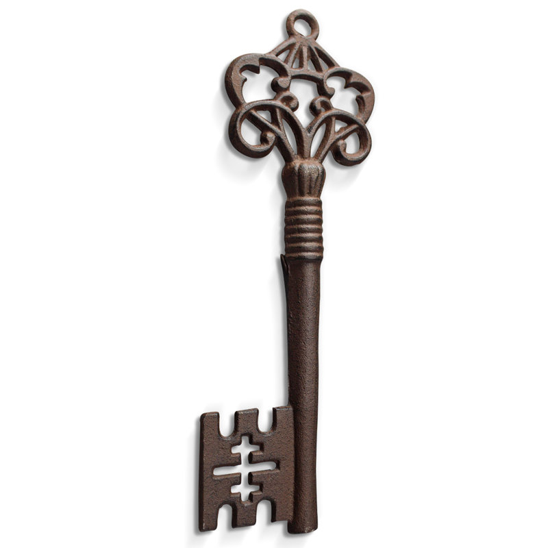 Décoration murale clé en fonte squelette, Bronze rustique