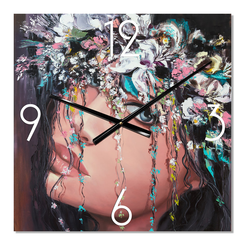 Portrait d'une jeune femme avec une horloge murale II, Moyen