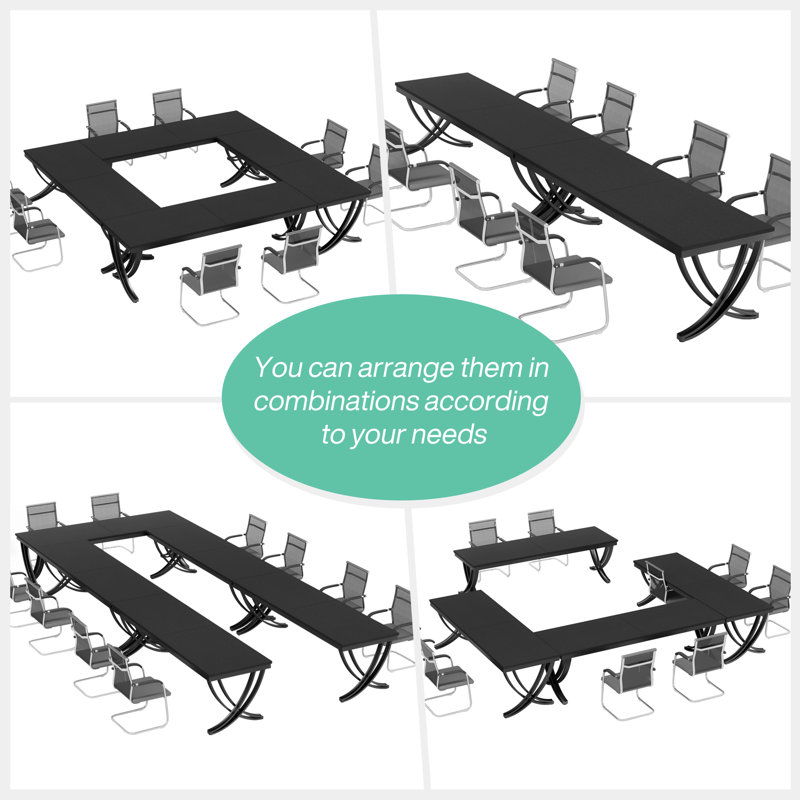 Sarahi Rectangular Conference Table, Black
