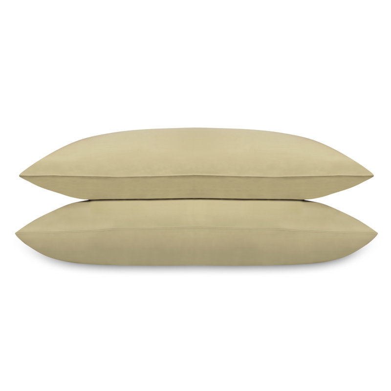 Ensemble de 2 taies d'oreiller en satin de coton biologique certifié Dela GOTS, 400 fils, coton doux à longues fibres, Grand