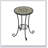 Patio Side Table with Shelf,Brown+Black