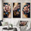 «Decadent Pink and Blue Roses», 3 pièces sur toile-935408458-935408462