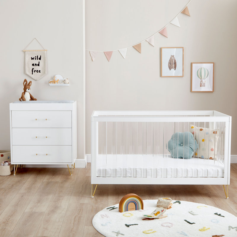 Babymore Kimi Acrylic 2 Piece Nursery Room Set, 87cm H x 70cm W