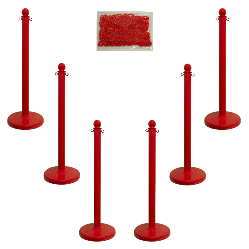 Ensemble de 6 poteaux de chandelier, Rouge