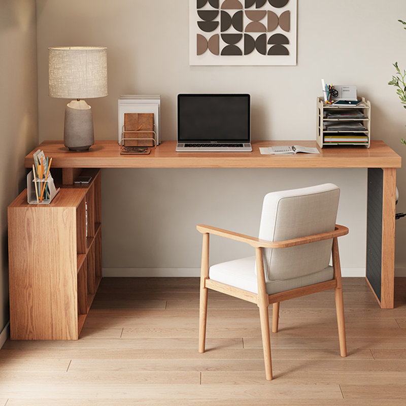 Bureau de direction en bois massif en forme de L, bureau, H 29,53 po x l 78,74 po x P 35,43 po