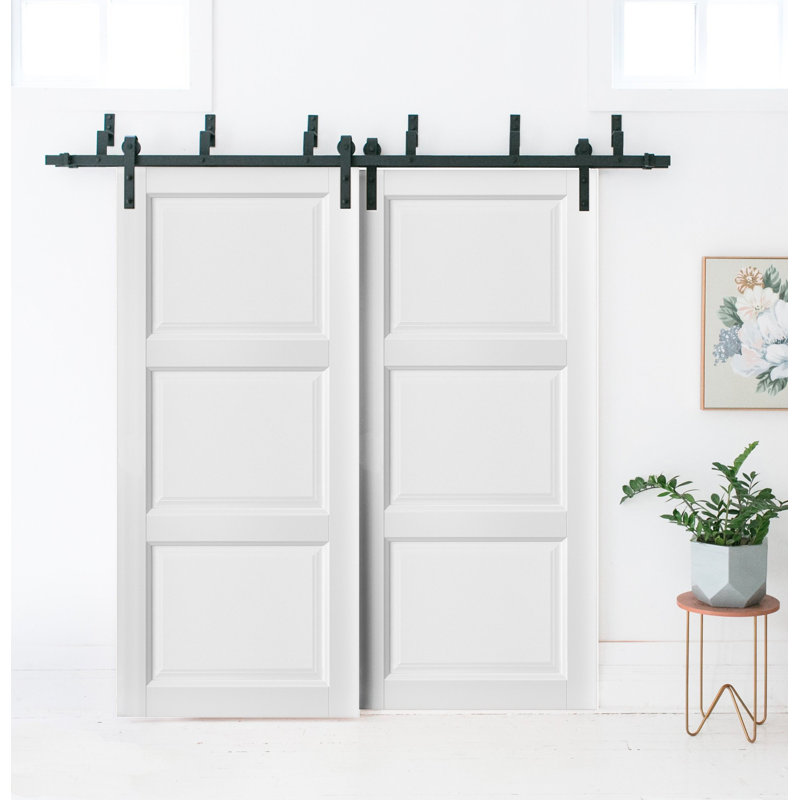 Portes blanches à panneau coulissant Lucia, 72 po x 84 po