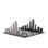 Chess Set Stainless Steel SAN FRANCISCO with Wood Map Board
