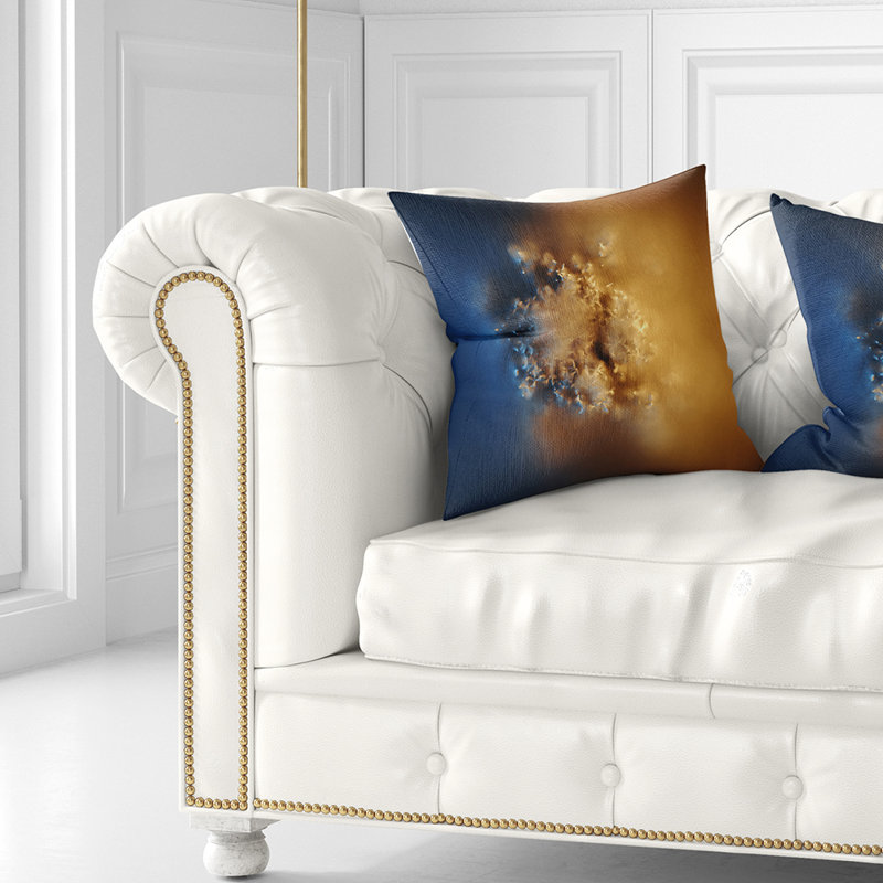 Petit coussin à motif abstrait brun, 16 po x 1 po, Coussin décoratif