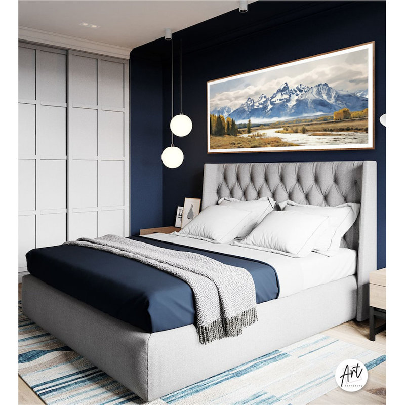Parc national de Grand Teton, art mural horizontal, Toile tendue, L 56 po x H 28 po x P 1,5 po